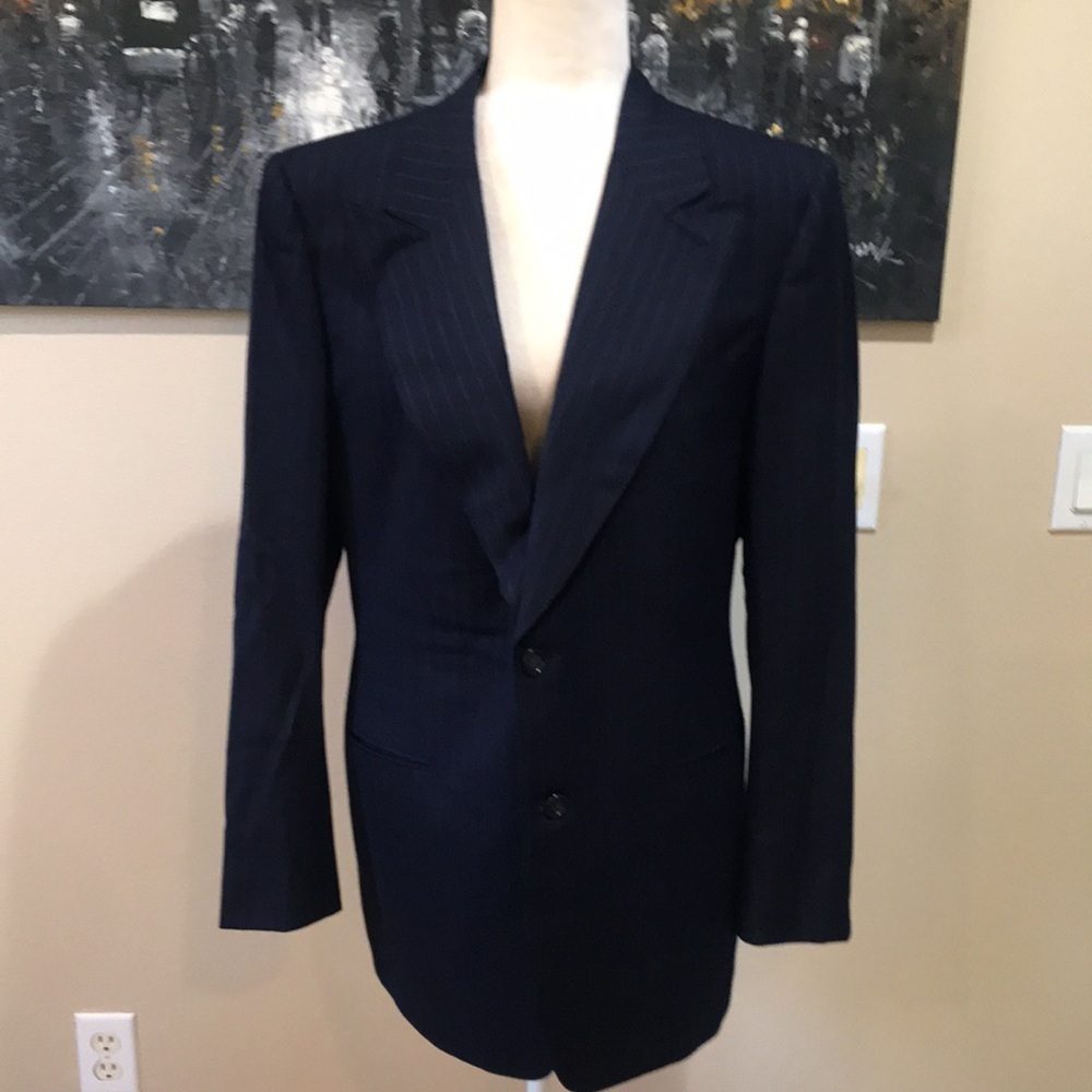 Ermenegildo Zegna Men's Blue Pin Striped Sport Coat Blazer Jacket-Size 42R